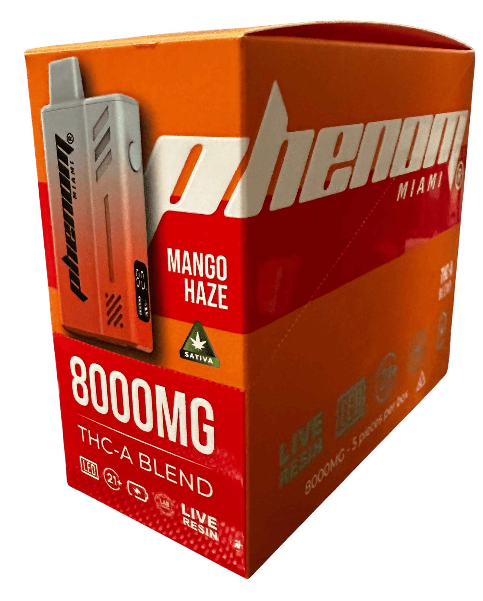 mango-haze.png caja x5 Phenom miami 8000mg - Mango haze - Imagen 1